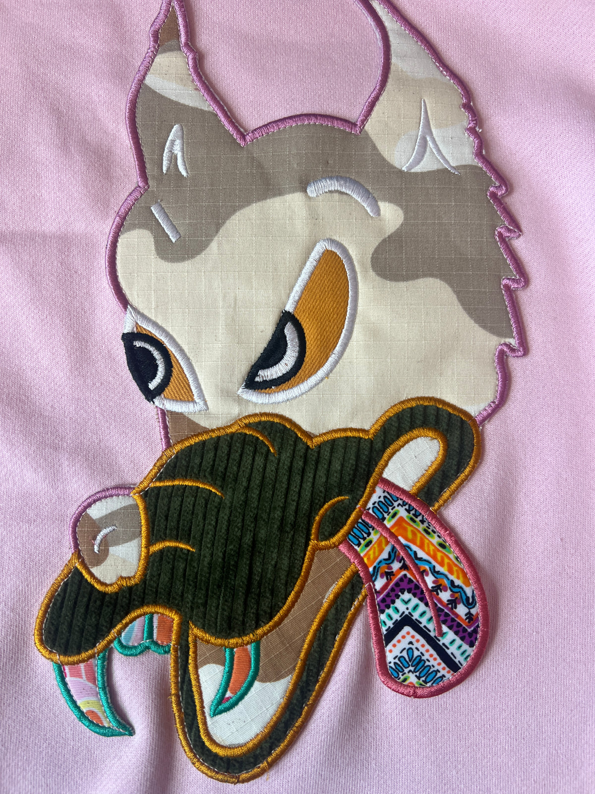 Crewneck with Wolf Appliqué and FRTHR Patch, Size M