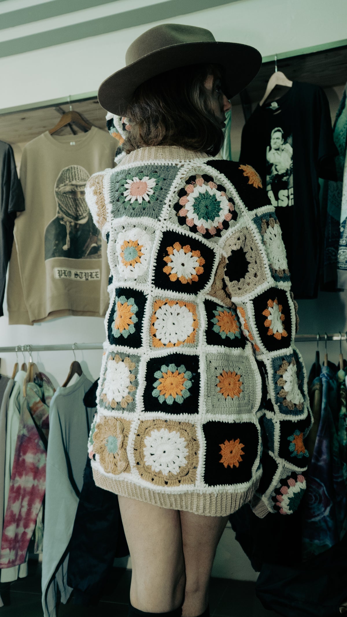 Handmade Crocheted Cardigan, Size L/XL