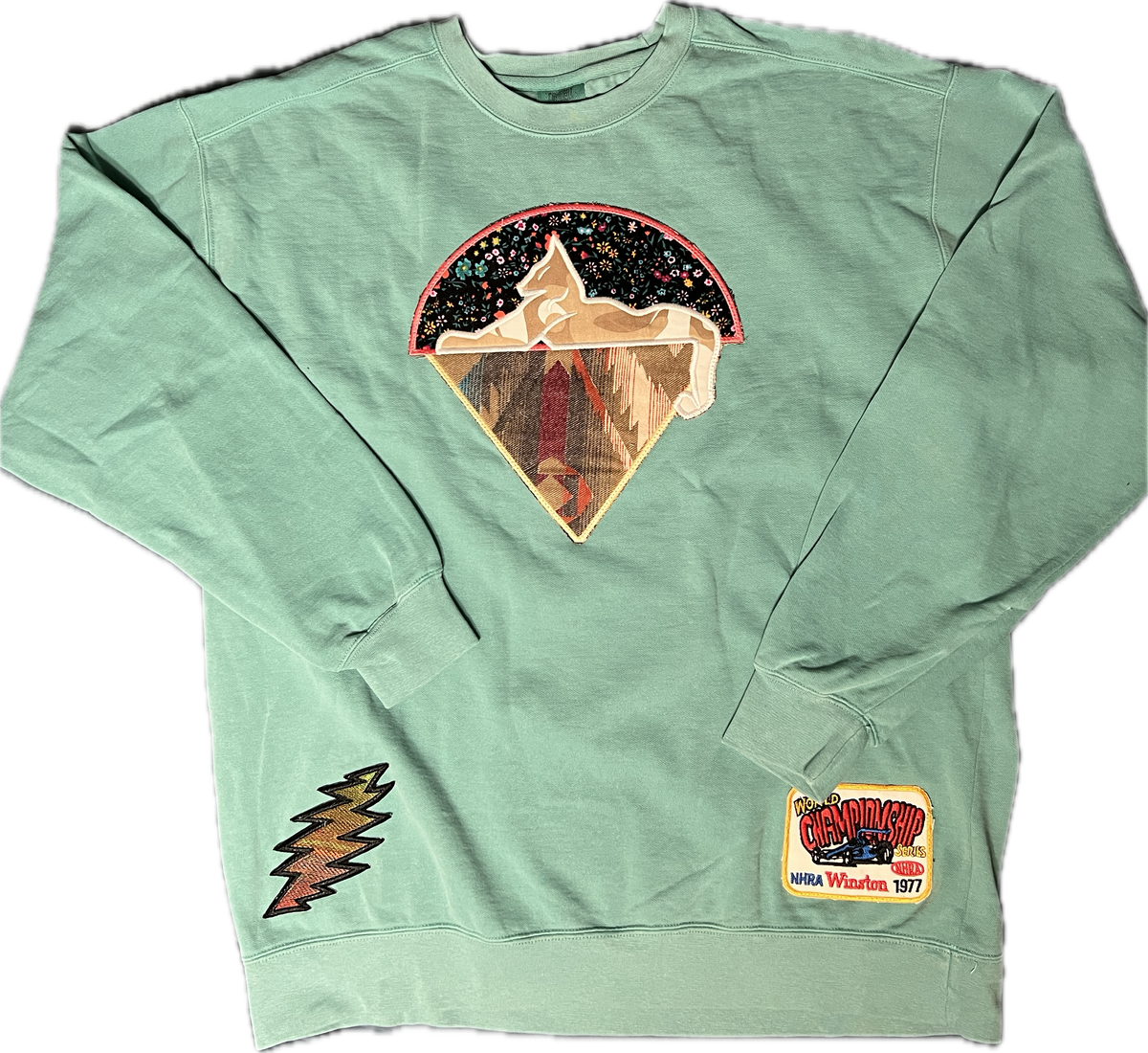 Seafoam Cats Crewneck, Size XL
