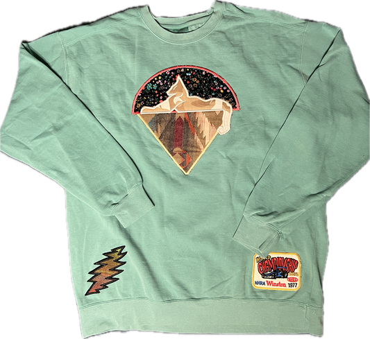 Seafoam Cats Crewneck, Size XL