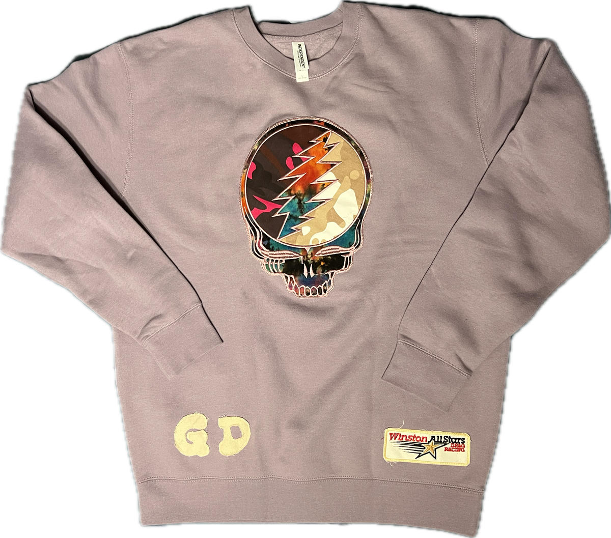 Lavender Crewneck with Stealie Appliqué, Size L