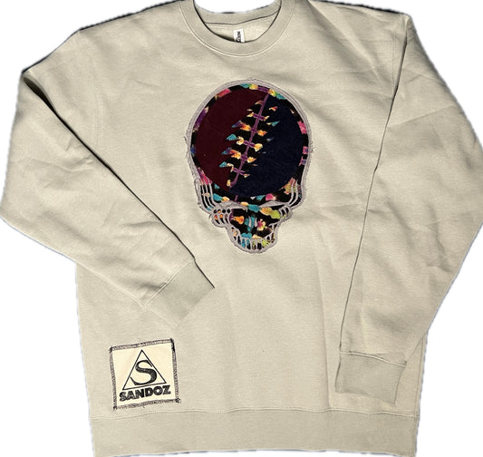 Crewneck with Stealie Appliqué and Sandoz Patch, Size L