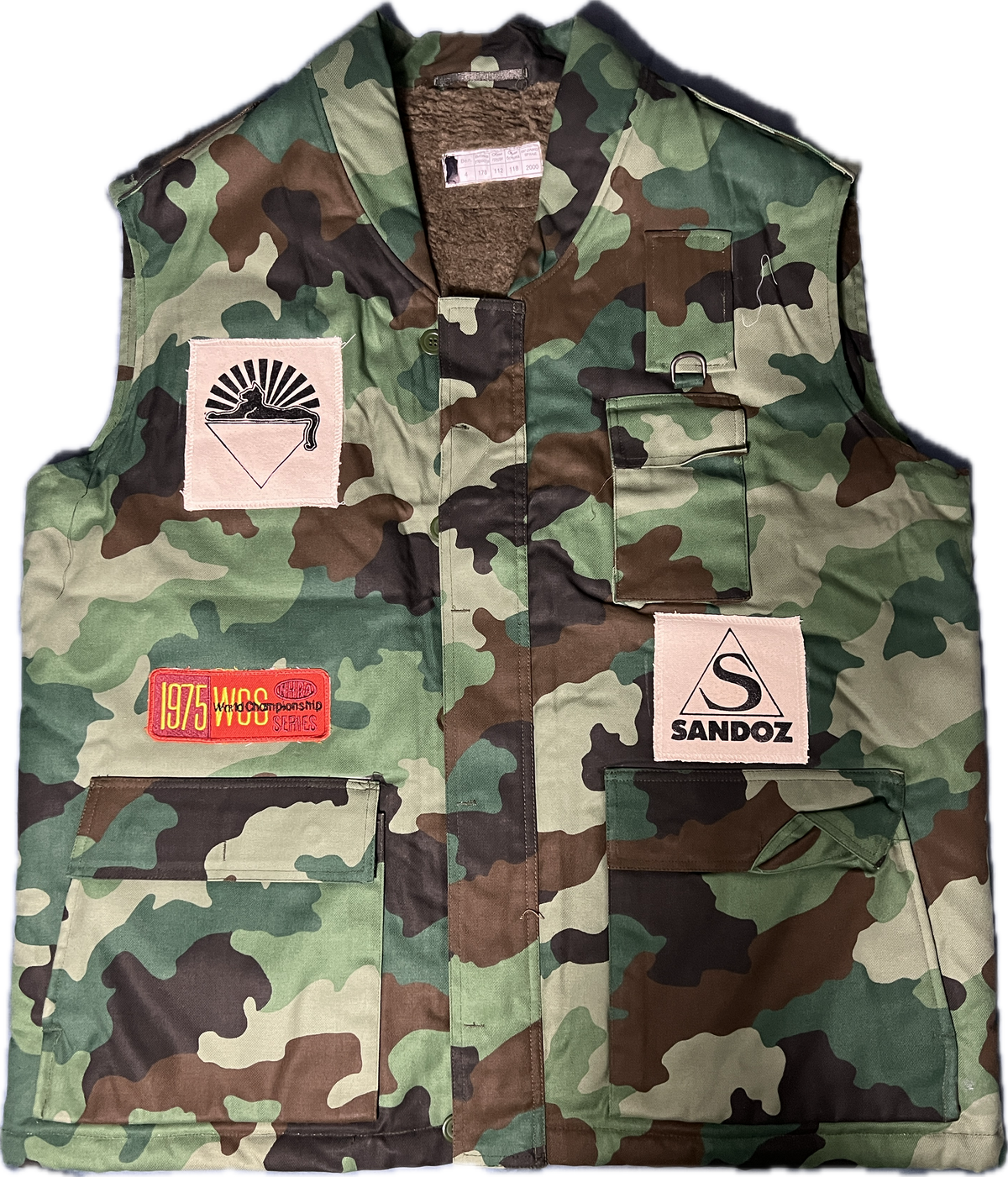 Army Vest with Jerry and Sandoz Patches, Size XL (A8)