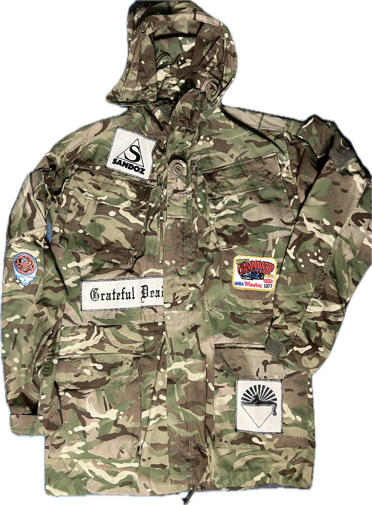 NATO-Issued Upcycled Camo Parka with Patches