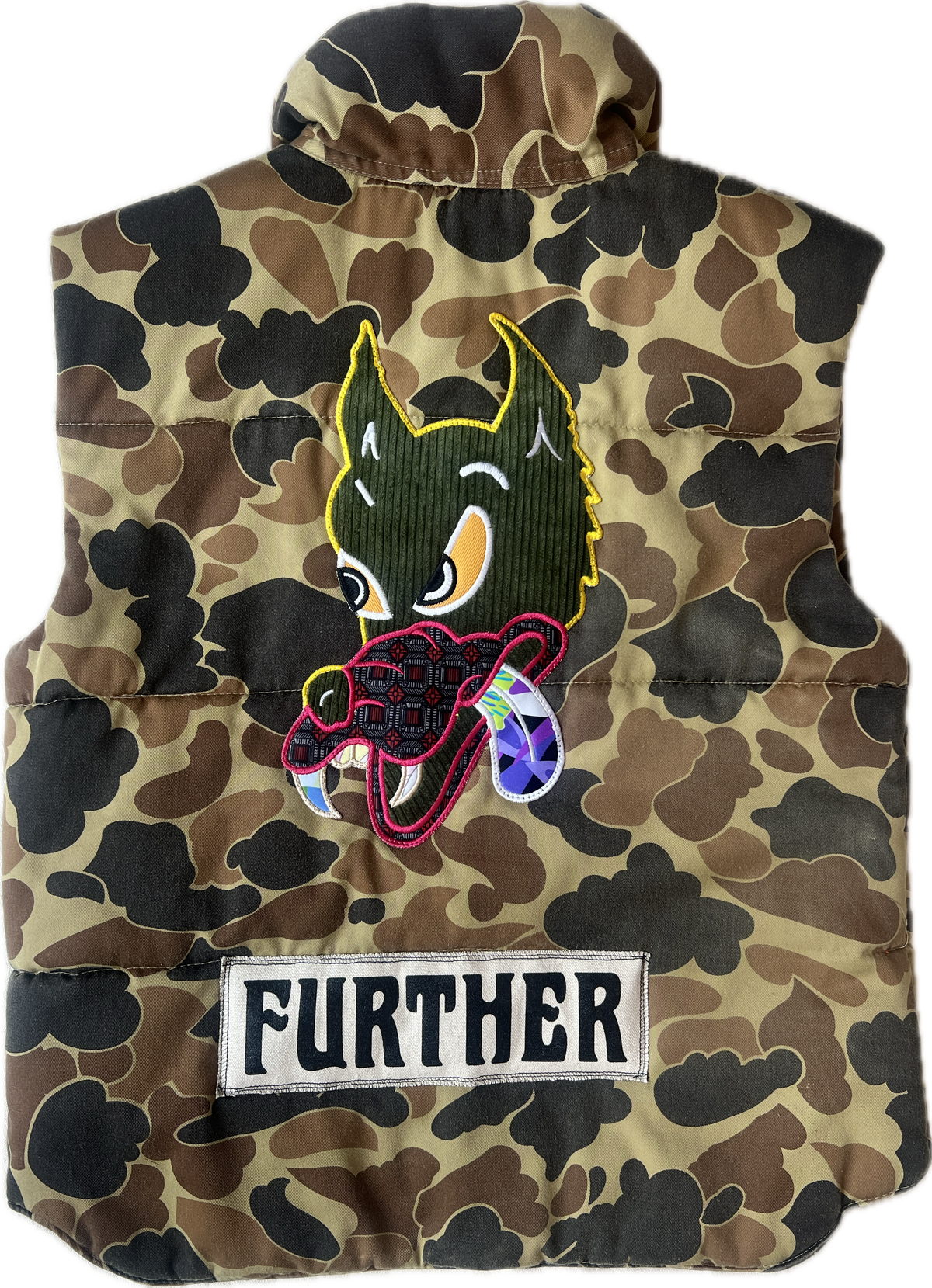 Vintage Duck Camo Vest with Further Patches, Size M
