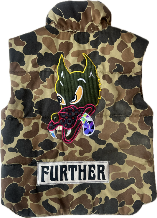 Vintage Duck Camo Vest with Further Patches, Size M