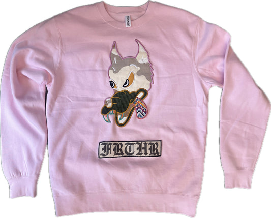 Crewneck with Wolf Appliqué and FRTHR Patch, Size M