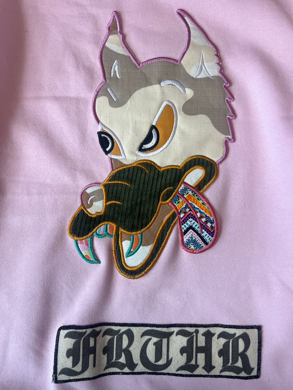 Crewneck with Wolf Appliqué and FRTHR Patch, Size M