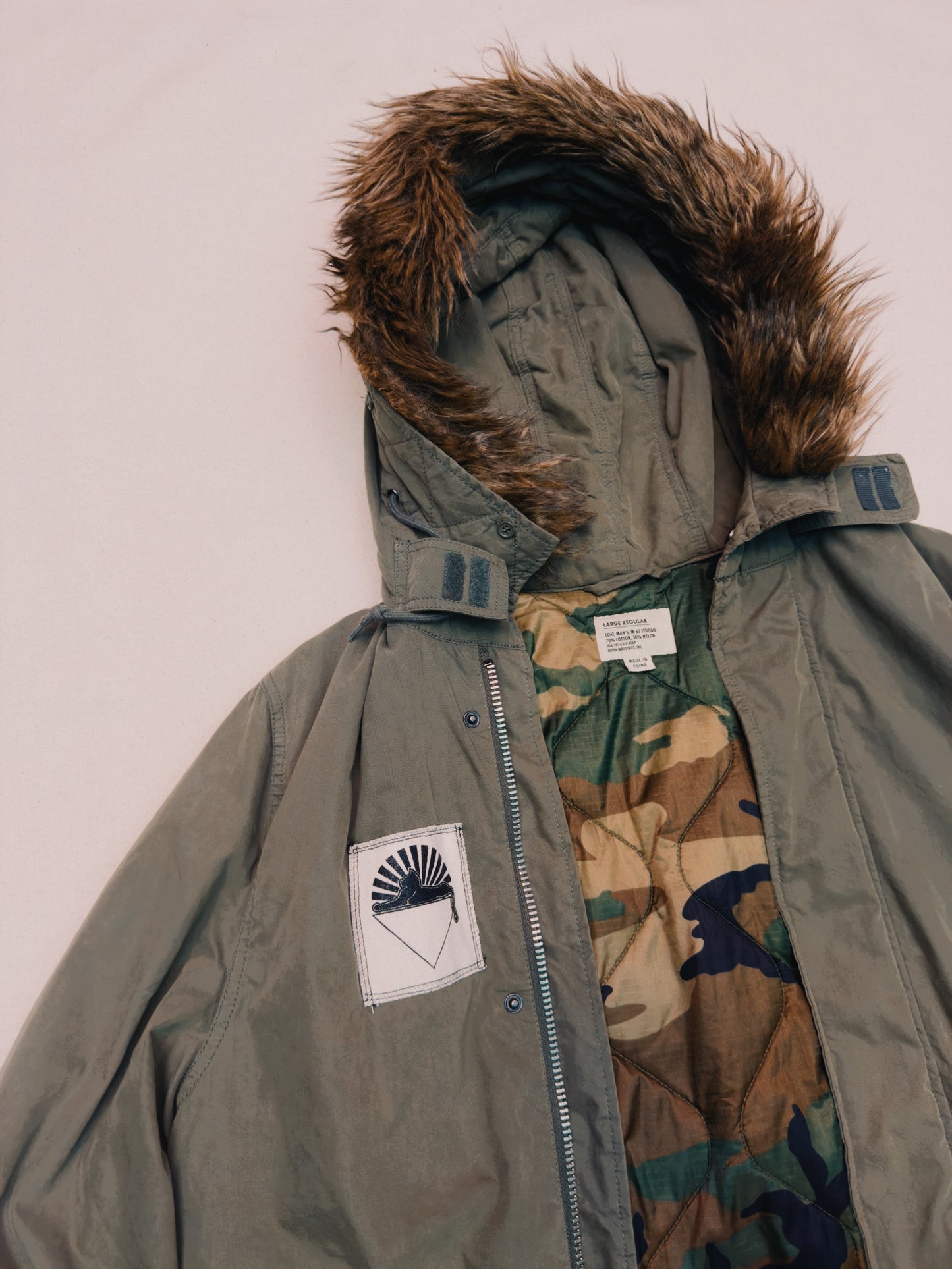 Alpha Industries Parka with Further Patches, Size L Regular