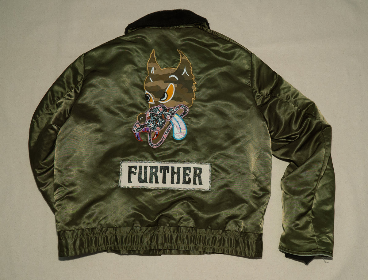 Green Further Bomber Jacket with Patches